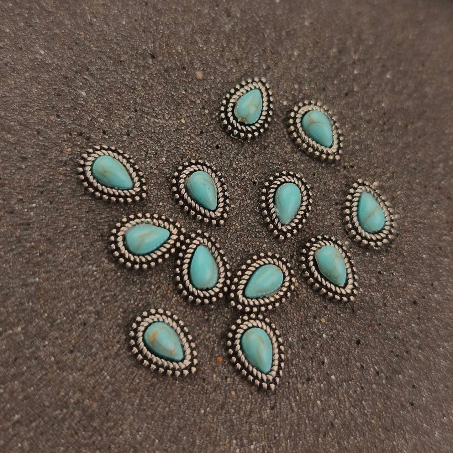 Goutte turquoise silver 9x6