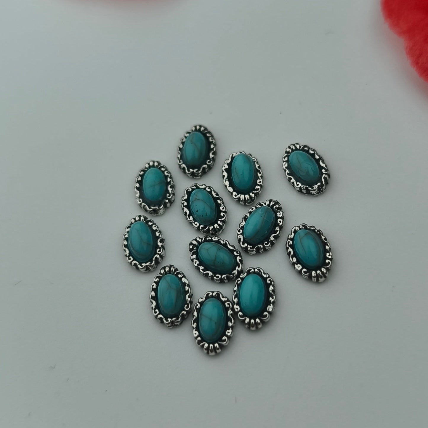 Oval turquoise silver 7x5mm