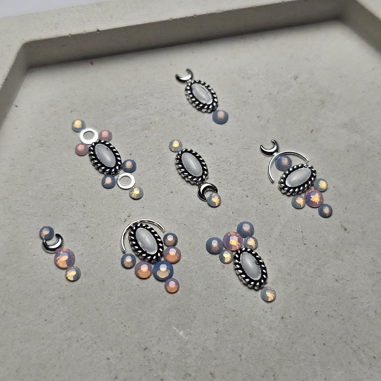 Mini oval blanc silver 6x4mm