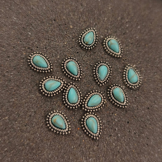 Goutte turquoise silver 9x6