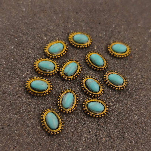 Oval turquoise gold 7x5mm