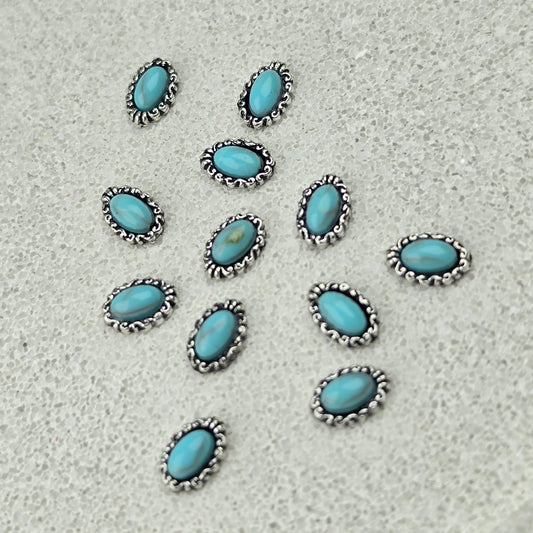 Oval turquoise silver