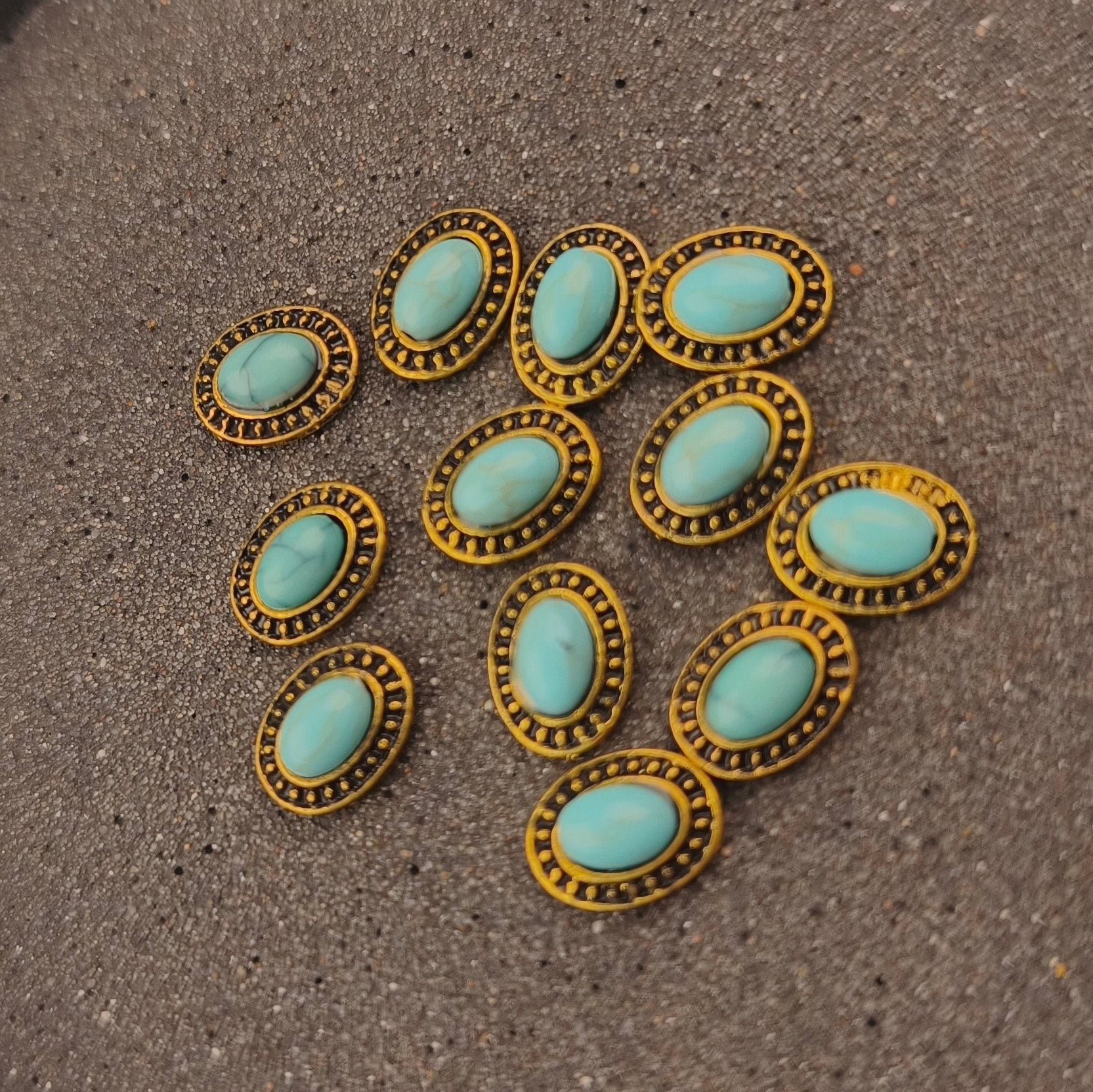 Grand ovale turquoise 10x8mm
