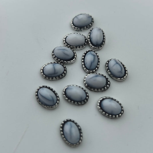 Oval blanc silver 7x4